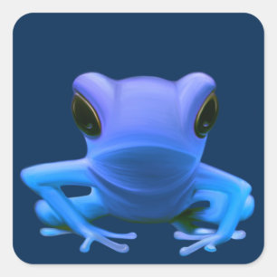 Blaubaum Frog Quadratischer Aufkleber