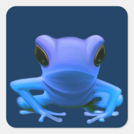 Blaubaum Frog Quadratischer Aufkleber