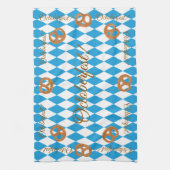 Blaubayerische Oktoberfest-Pretzels Geschirrtuch (Vertikal)