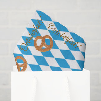 Blaubayerische Oktoberfest-Pretzels Seidenpapier