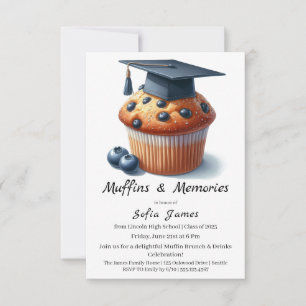 Blaubeer-Abschluss-Cupcake-Brunch-Feier Einladung