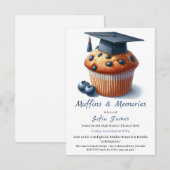 Blaubeer-Abschluss-Cupcake-Brunch-Feier Einladung (Vorne/Hinten)