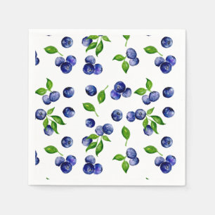 Blaubeer-Aquarell-Beere-Erster Geburtstag Serviette