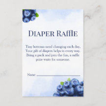 Blaubeer-Aquarell-Windel-Raffle-Ticket-Einlage