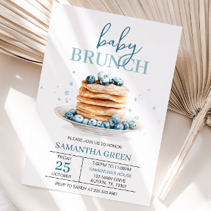 Blaubeer-Baby-Brunch-Baby-Shower Einladung
