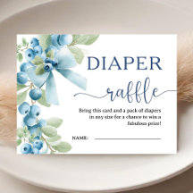 Blaubeer-Baby-Party Blaue Schleife Windel-Raffle