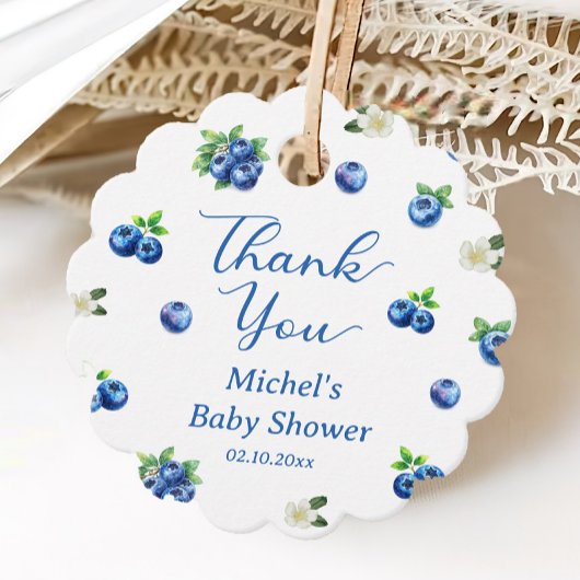 Blaubeer-Baby-Party Danke Geschenkanhänger
