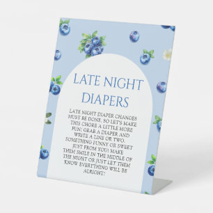 Blaubeer-Baby-Party Späte Nacht Windeln Sockelschild