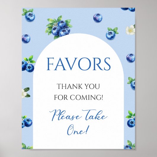 Blaubeer-Baby-Partygeschenke Poster (Vorne)
