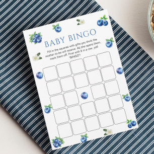 Blaubeer-Baby-Shower-Bingo-Spielkarte Einladung