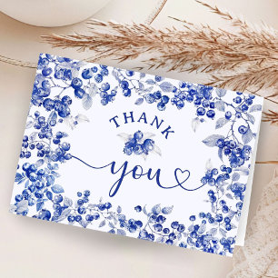 Blaubeer-Baby-Shower Blaue gefaltete Dankeskarten Dankeskarte