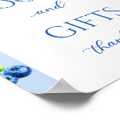 Blaubeer-Baby-Shower-Bücher und Geschenke Poster (Ecke)