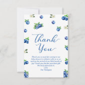 Blaubeer Baby Shower Dankeskarte (Vorderseite)