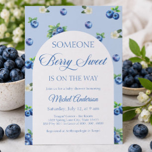 Blaubeer-Baby-Shower-Einladung Einladung