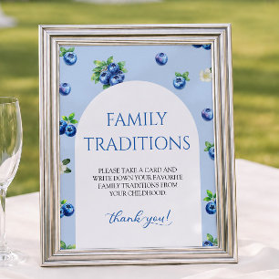 Blaubeer-Baby-Shower-Familientraditionen-Spiel Poster