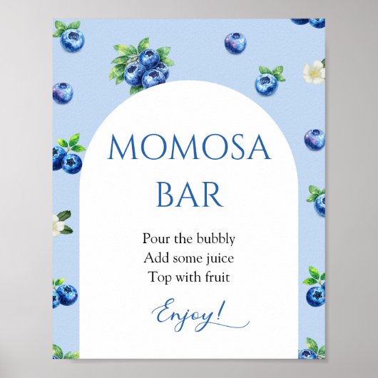 Blaubeer-Baby-Shower-Momosa-Bar Poster (Vorne)