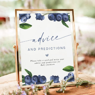 Blaubeer-Baby-Shower-Rat-und-Prognosen-Schild Poster