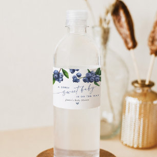Blaubeer-Baby-Shower-Wasserflaschenetikett Wasserflaschenetikett