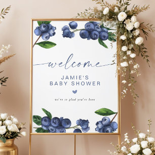 Blaubeer-Baby-Shower-Willkommensposter Poster