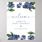 Blaubeer-Baby-Shower-Willkommensposter Poster (Vorne)