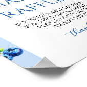 Blaubeer-Baby-Shower-Windel-Raffle Poster (Ecke)