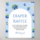 Blaubeer-Baby-Shower-Windel-Raffle Poster (Vorne)