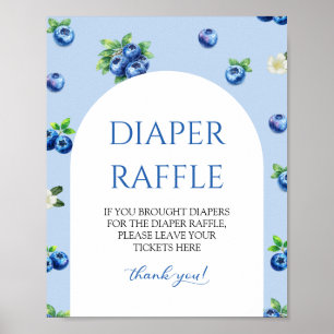Blaubeer-Baby-Shower-Windel-Raffle Poster