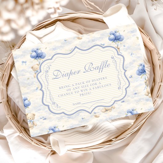 Blaubeer-Ballon-Teddy-Toilettenwindel-Raffle Begleitkarte