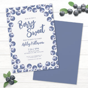 Blaubeer-Beeren-Süße Babyparty Einladung