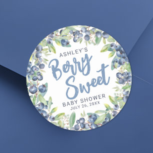 Blaubeer-Beeren-süße Babyparty Runder Aufkleber
