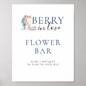 Blaubeer-Blumen-Bar-Hochzeitsdusche-Schild Poster (Vorne)