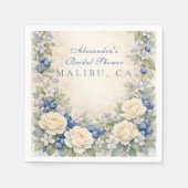 Blaubeer-Blumen-Erbschaft-Brautabschiedsparty Serviette (Vorderseite)