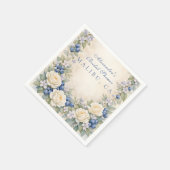 Blaubeer-Blumen-Erbschaft-Brautabschiedsparty Serviette (Ecke)
