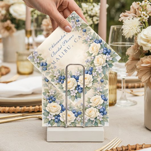 Blaubeer-Blumen-Erbschaft-Brautabschiedsparty Serviette
