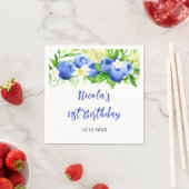 Blaubeer-Blumen-Geburtstag Serviette (Beispiel)