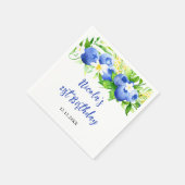 Blaubeer-Blumen-Geburtstag Serviette (Ecke)