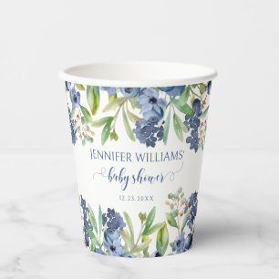 Blaubeer-Blumen-Junge-Baby-Party-Papierbecher Pappbecher