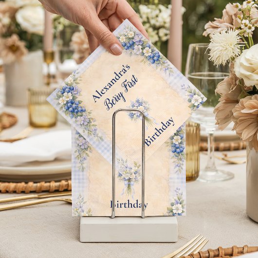 Blaubeer-Blumen-Märchenbuch-Erstes-Geburtstag Serviette