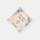 Blaubeer-Blumen-Märchenbuch-Erstes-Geburtstag Serviette (Ecke)