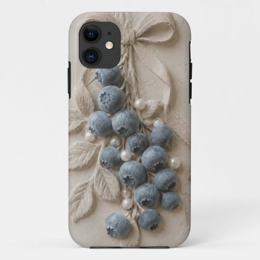 Blaubeer-Botanik-Relief-Wandkunst  Case-Mate iPhone Hülle (Rückseite)