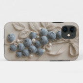 Blaubeer-Botanik-Relief-Wandkunst  Case-Mate iPhone Hülle (Rückseite (Horizontal))