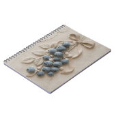 Blaubeer-Botanik-Relief-Wandkunst Notizblock (Linke Seite)