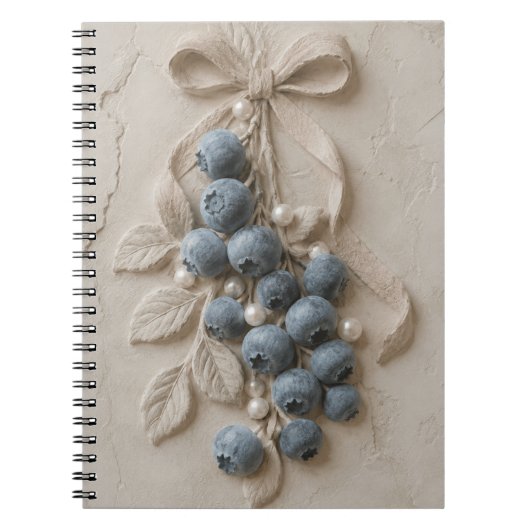 Blaubeer-Botanik-Relief-Wandkunst Notizblock (Vorderseite)