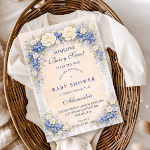 Blaubeer Cottage Garten Baby Shower Einladung