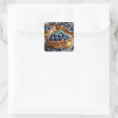 Blaubeer-Dänischer Blätterteig Quadratischer Aufkleber (Tasche)