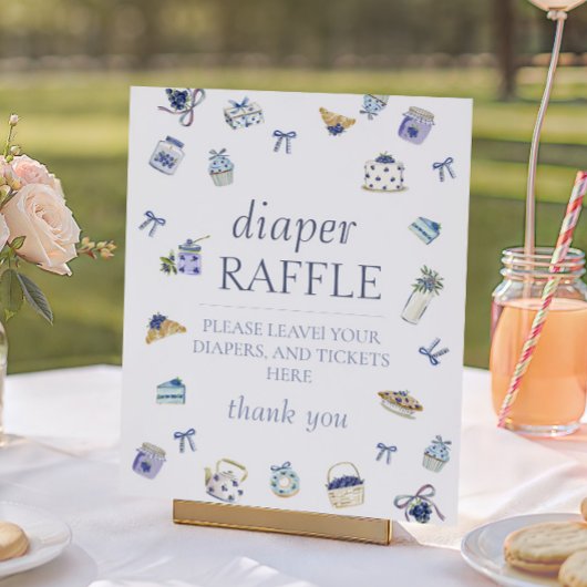 Blaubeer-Dessert-Aquarell-Windel-Raffle Poster