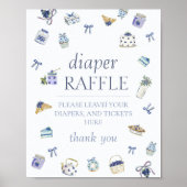 Blaubeer-Dessert-Aquarell-Windel-Raffle Poster (Vorne)