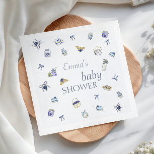 Blaubeer-Dessert-Baby-Shower-Aquarell  Serviette