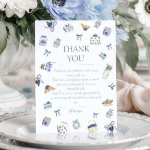 Blaubeer-Dessert-Baby-Shower-Wasserfarbe Dankeskarte