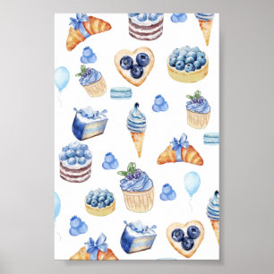 Blaubeer-Dessertliebhaber Poster